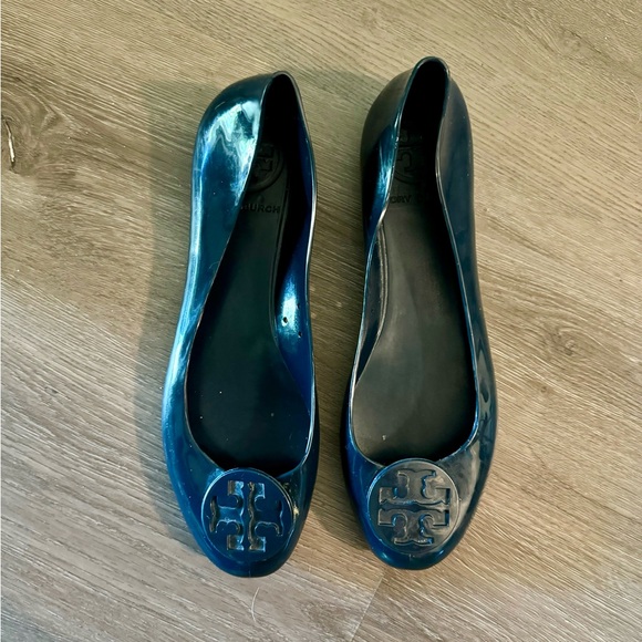 Tory Burch Shoes - Tory Burch Navy Logo Flats Size 10